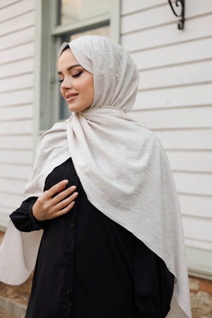 Soft Jakar Şal - Dama Desen - Latte