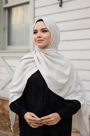 Soft Jakar Şal - Dama Desen - Latte
