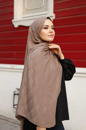 Soft Jakar Şal - Dama Desen - Mocha