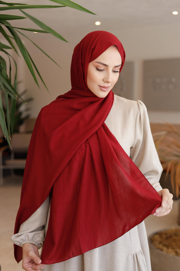 Soft Jakar Şal - Düz - Bordo