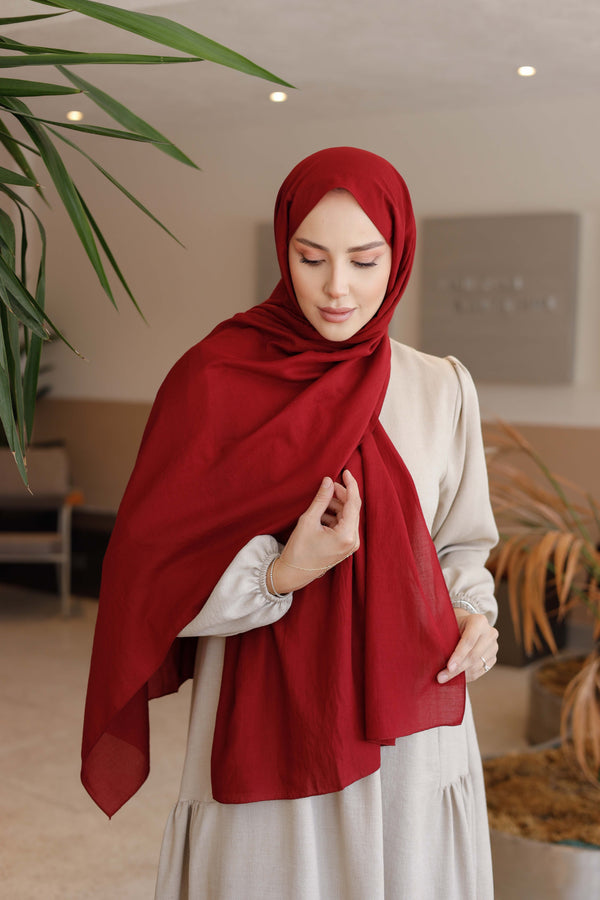 Soft Jakar Şal - Düz - Bordo