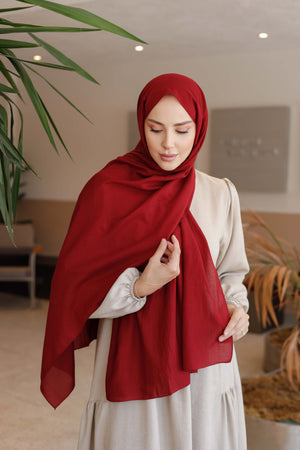 Soft Jakar Şal - Düz - Bordo