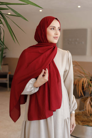 Soft Jakar Şal - Düz - Bordo