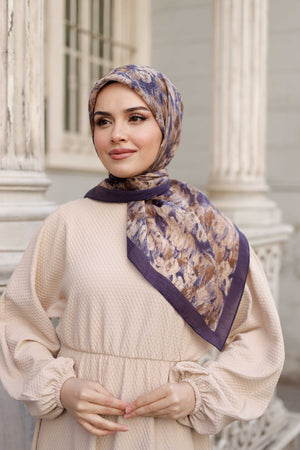 Tensel Eşarp - Batik Desen - Mor