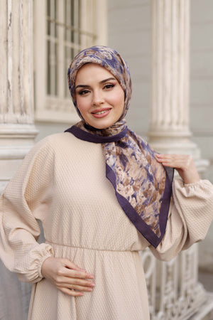 Tensel Eşarp - Batik Desen - Mor
