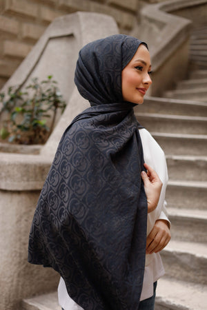 Soft Jakar Şal - Dama Desen - Antrasit