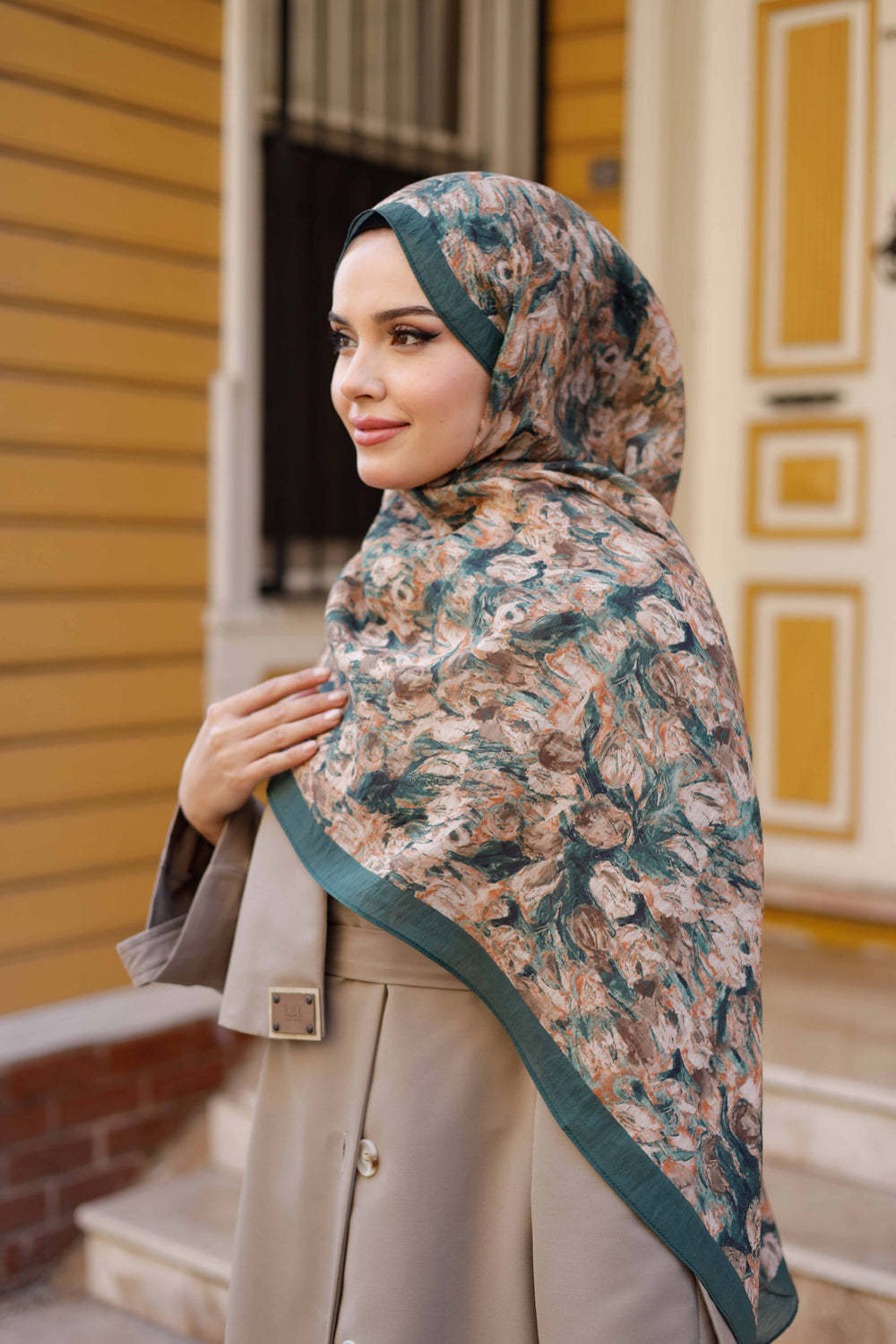 Tensel Şal - Batik Desen - Zümrüt Yeşili