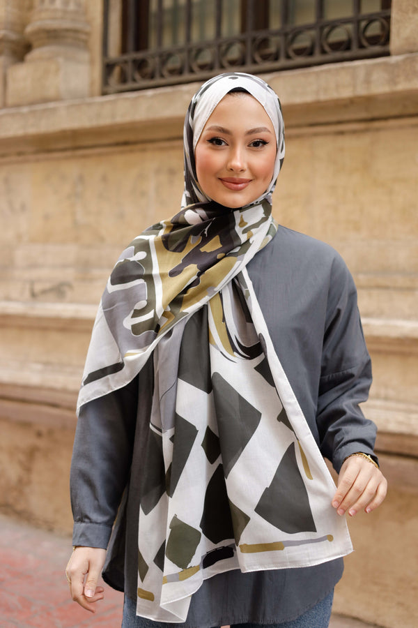 Efilia Desenli Şal - Pastel Yolculuk - Taş