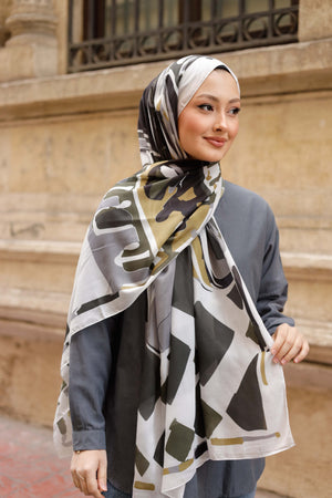 Efilia Desenli Şal - Pastel Yolculuk - Taş