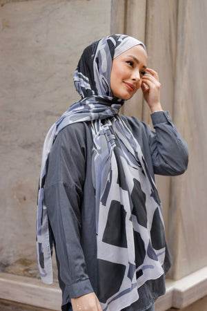 Efilia Desenli Şal - Pastel Yolculuk - Lila