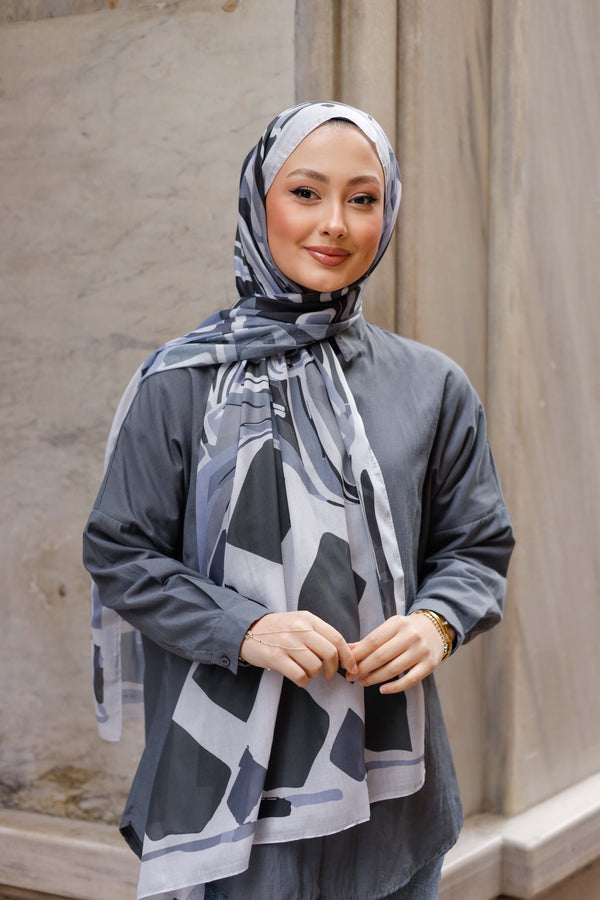 Efilia Desenli Şal - Pastel Yolculuk - Lila