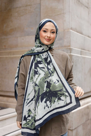 Vierra Desenli Şal - Özgür Fırçalar - Haki