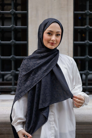 Soft Jakar Şal - Zincir Desen - Antrasit