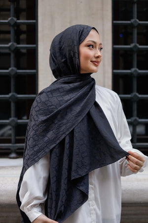 Soft Jakar Şal - Zincir Desen - Antrasit