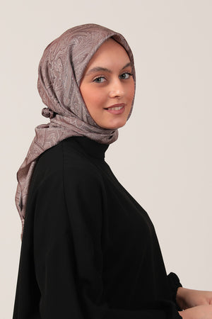 İpeksi Çift Taraflı Jakar Eşarp - Vizon