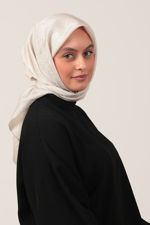 İpeksi Çift Taraflı Jakar Eşarp - Latte