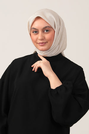 İpeksi Çift Taraflı Jakar Eşarp - Latte