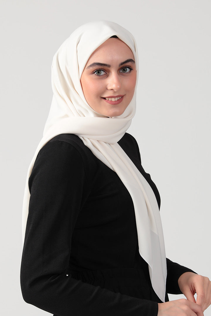 Medine İpeği Eşarp 110 x 110 cm - Krem