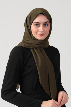 Medine İpeği Eşarp 110 x 110 cm - Ceviz Yeşili