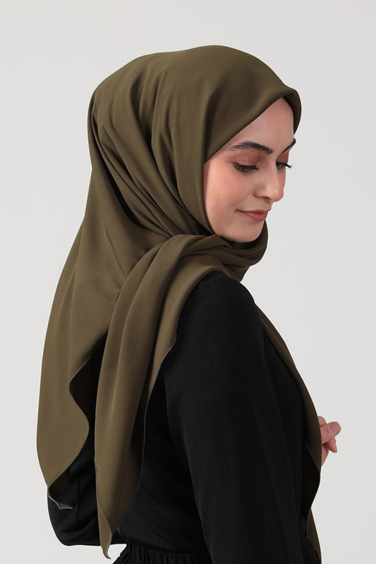 Medine İpeği Eşarp 110 x 110 cm - Ceviz Yeşili