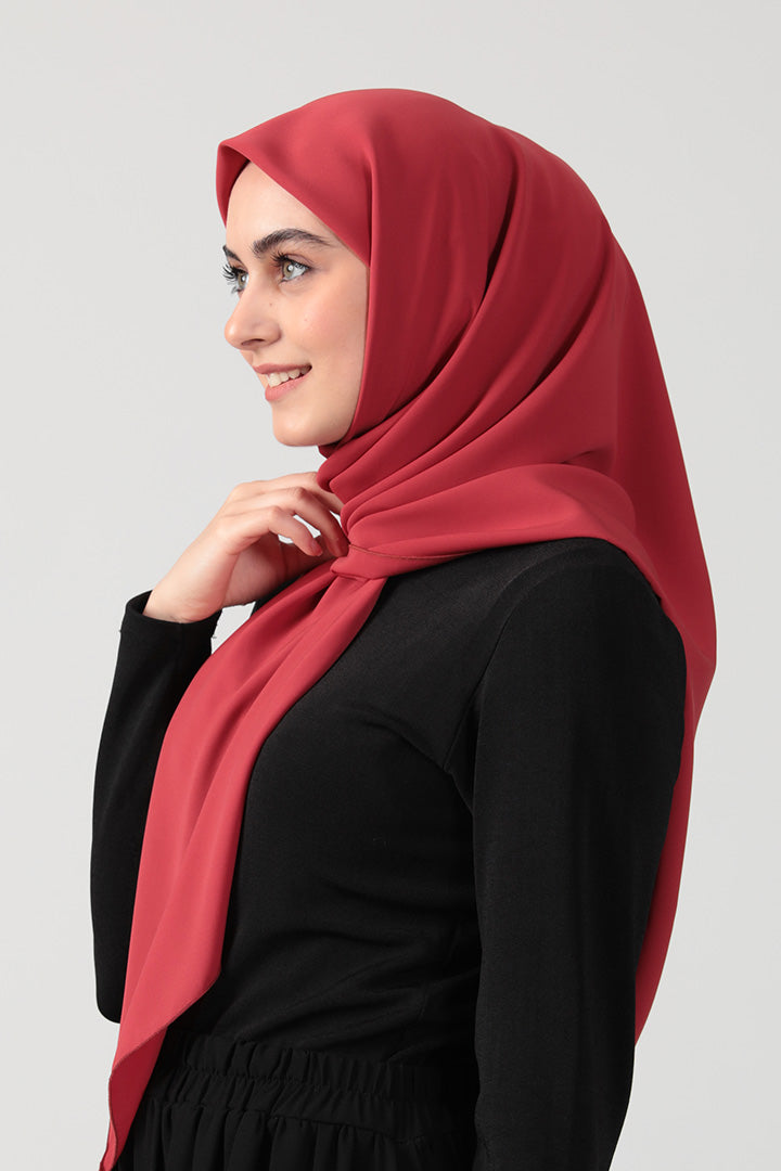 Medine İpeği Eşarp 110 x 110 cm - Vişne