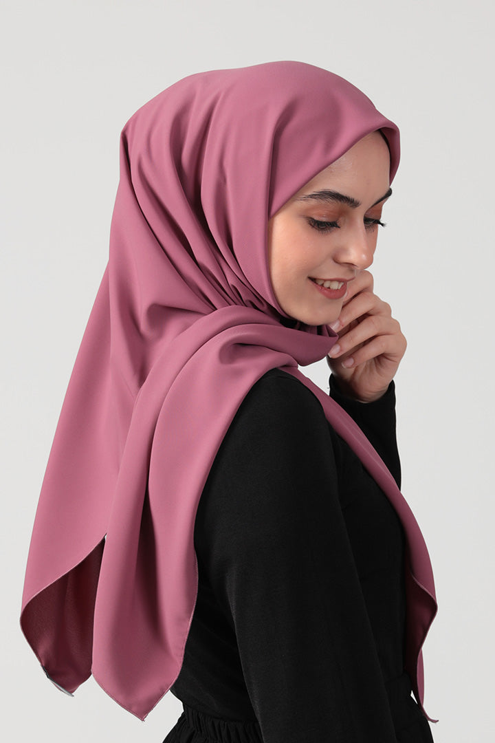 Medine İpeği Eşarp 110 x 110 cm - Gül Kurusu