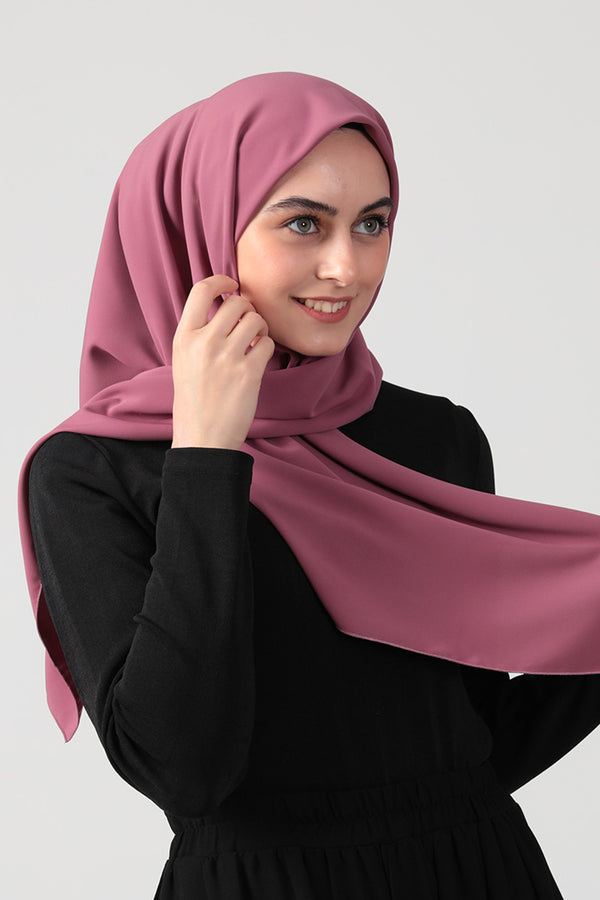 Medine İpeği Eşarp 110 x 110 cm - Gül Kurusu