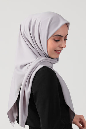 Medine İpeği Eşarp 110 X 110 Cm - Gümüş