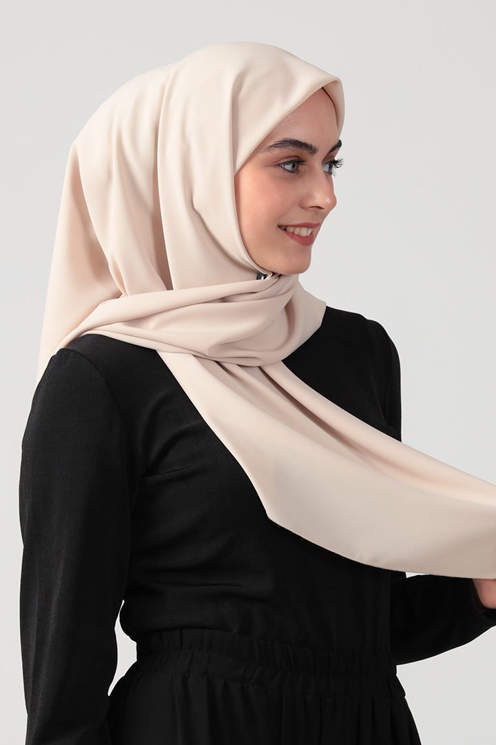 Medine İpeği Eşarp 110 x 110 cm - Bej