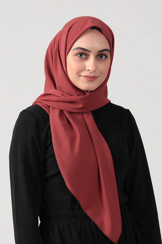 Medine İpeği Eşarp 110 x 110 cm - Kiremit