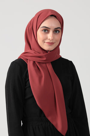 Medine İpeği Eşarp 110 x 110 cm - Kiremit