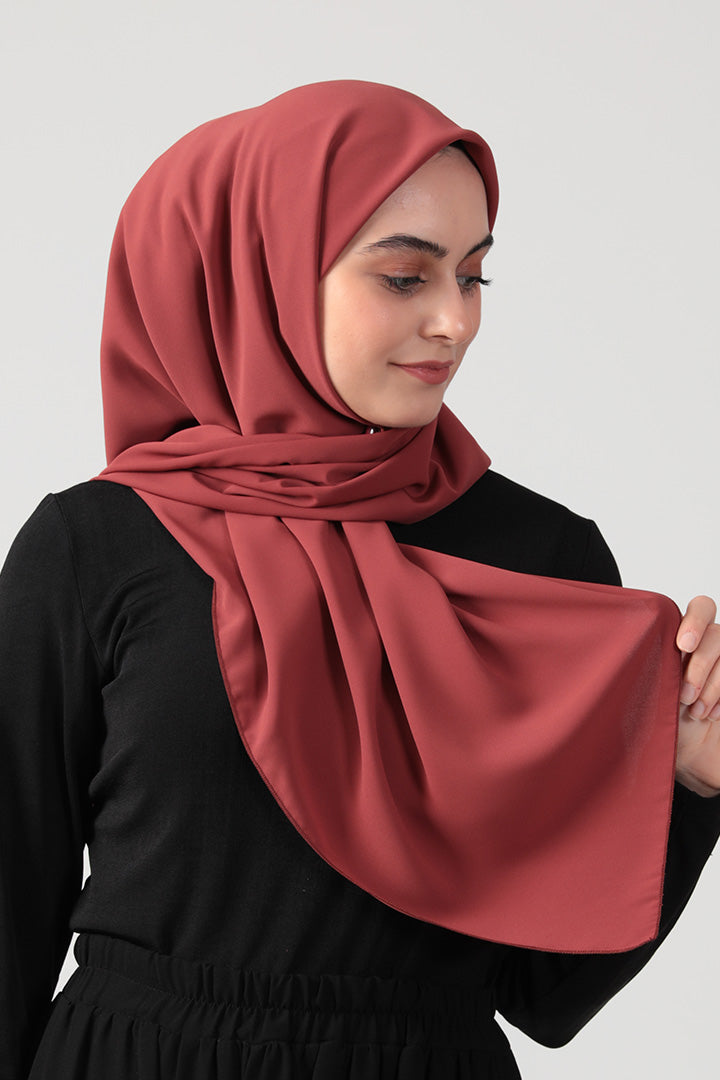 Medine İpeği Eşarp 110 x 110 cm - Kiremit