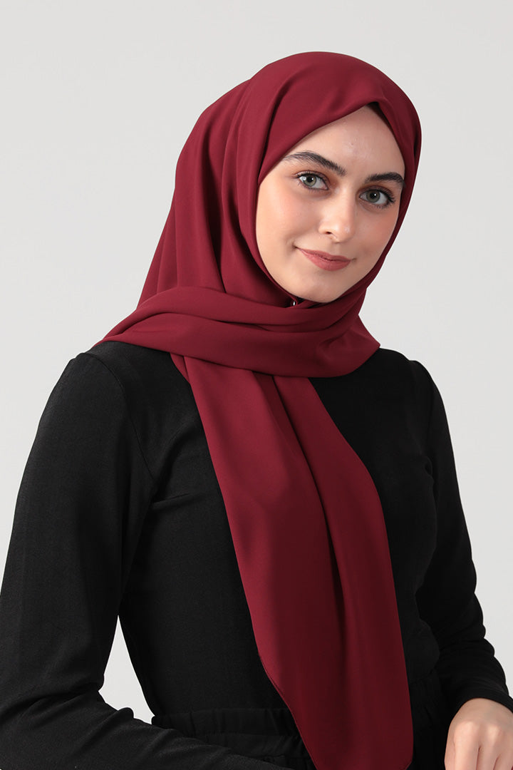 Medine İpeği Eşarp 110 x 110 cm - Bordo