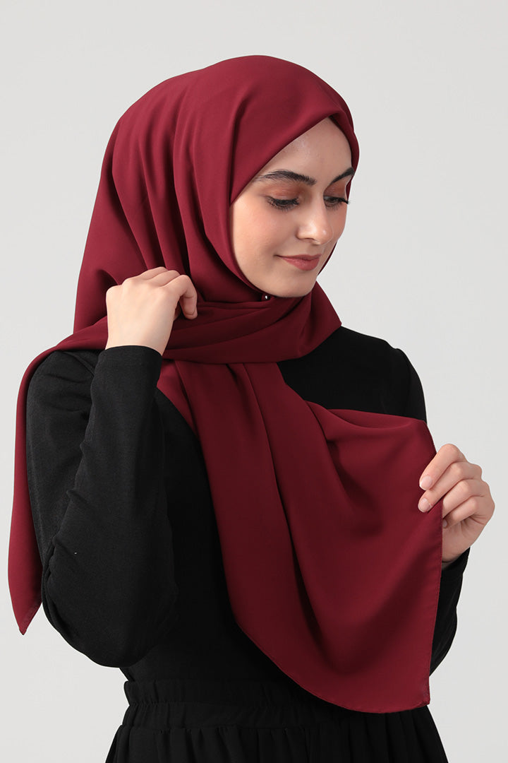 Medine İpeği Eşarp 110 x 110 cm - Bordo