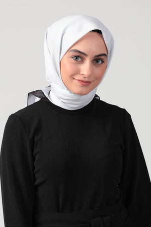 Pamuk İpek Eşarp - Düz Renk - Ekru