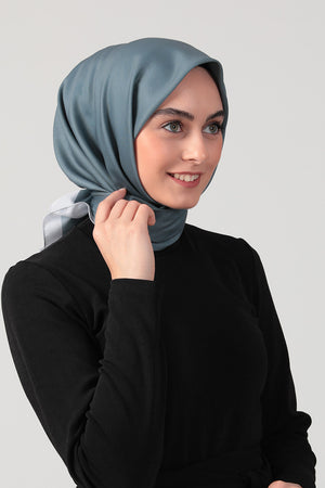 Pamuk İpek Eşarp - Düz Renk - Füme