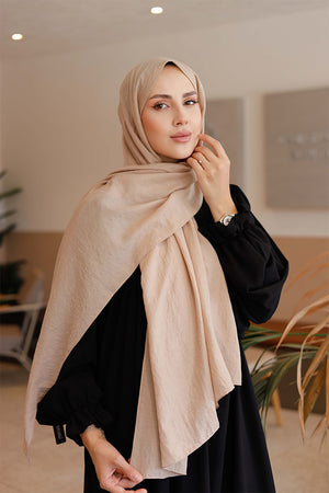 Soft Jakar Şal - Düz - Sütlü Kahve
