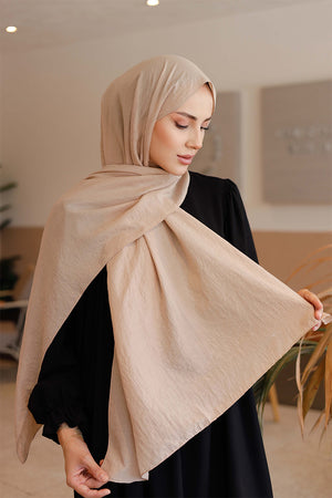 Soft Jakar Şal - Düz - Sütlü Kahve