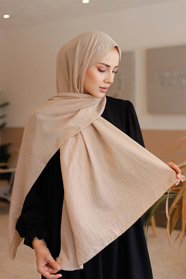 Soft Jakar Şal - Düz - Sütlü Kahve