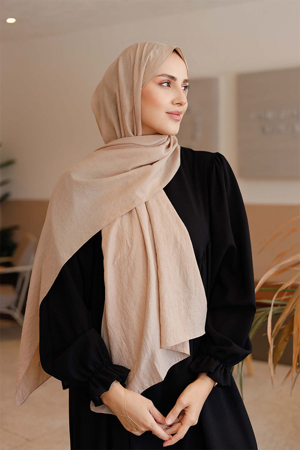 Soft Jakar Şal - Düz - Sütlü Kahve