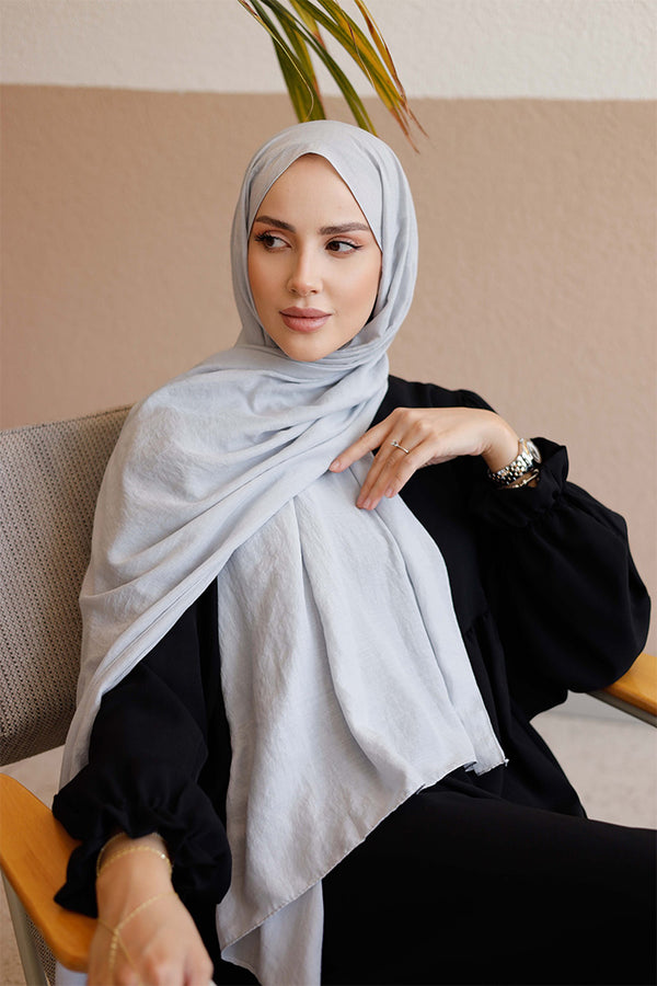 Soft Jakar Şal - Düz - Buz Beyazı