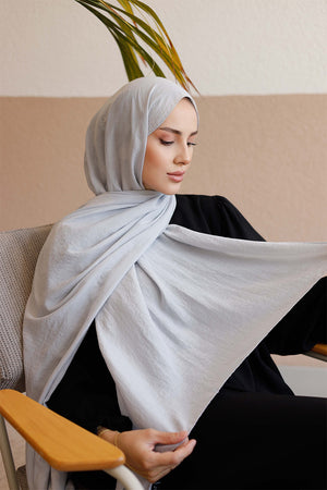 Soft Jakar Şal - Düz - Buz Beyazı