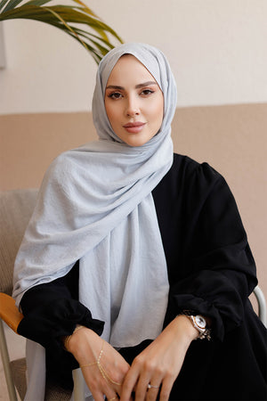 Soft Jakar Şal - Düz - Buz Beyazı