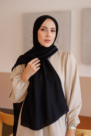 Soft Jakar Şal - Düz - Siyah
