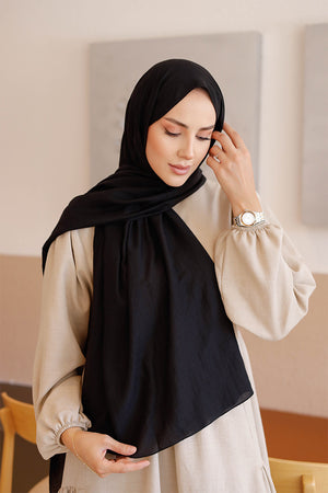 Soft Jakar Şal - Düz - Siyah