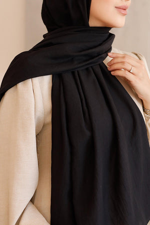 Soft Jakar Şal - Düz - Siyah