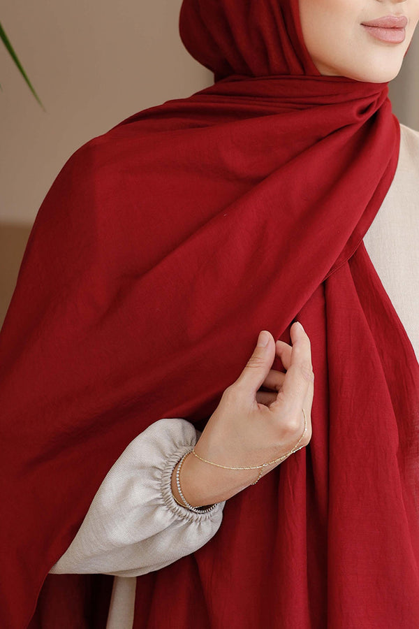 Soft Jakar Şal - Düz - Bordo