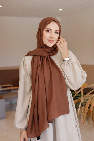 Soft Jakar Şal - Düz - Acı Kahve
