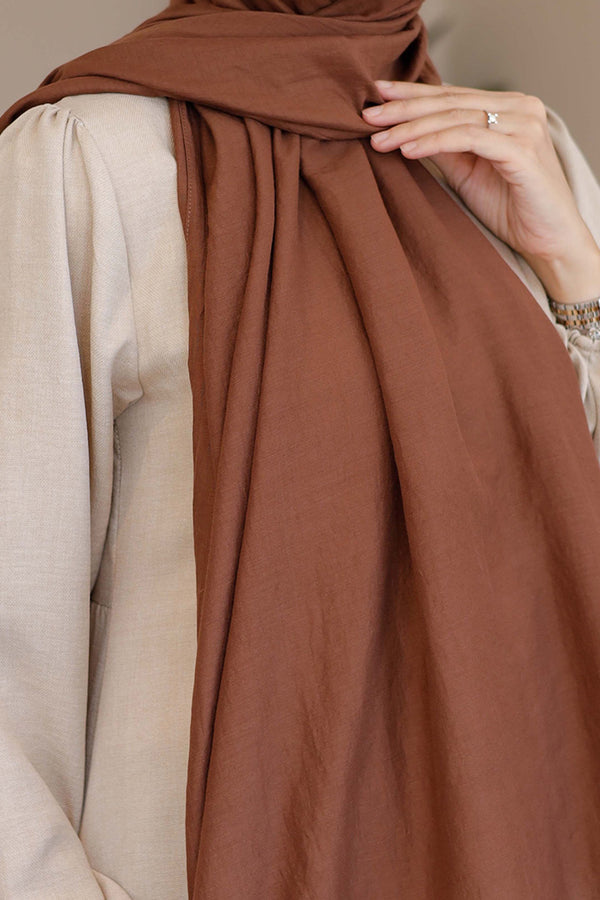 Soft Jakar Şal - Düz - Acı Kahve