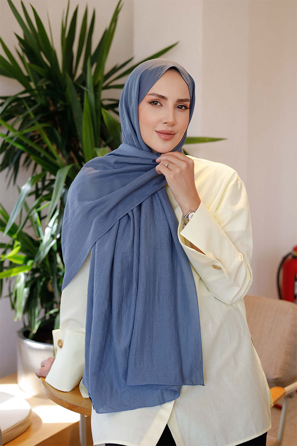 Soft Jakar Şal - Düz - İndigo